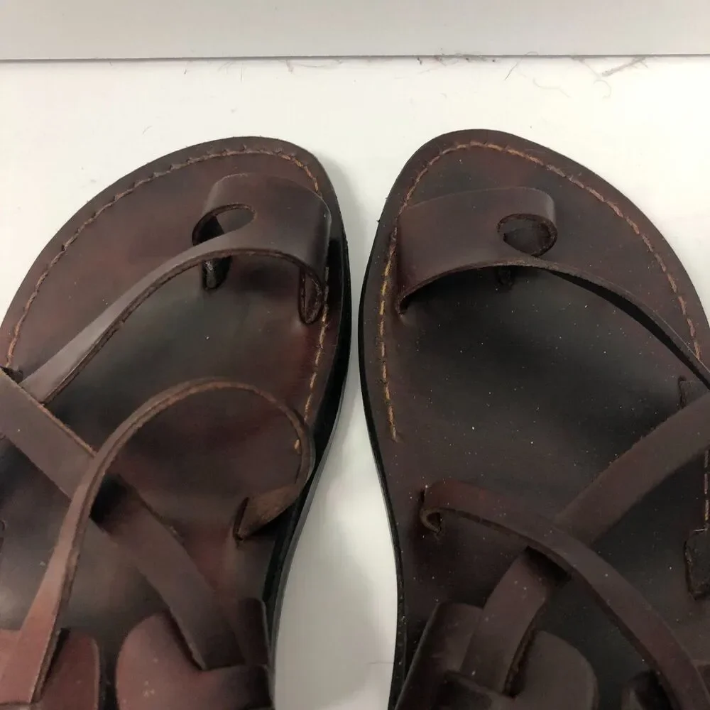 Camel Classic Style Original Leather Biblical Jesus Sandals Jerusalem Size 44